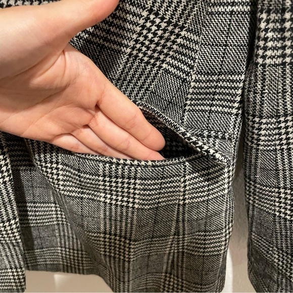 J. Crew Preppy Academy Button Up Collared Plaid White Grey Business Wool Blazer - Picture 4 of 6